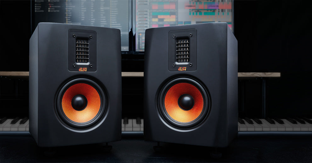 ESI Audio uniK 05+ Professional Active Reference 5" Studio Monitor - (Pair) - Black/Orange