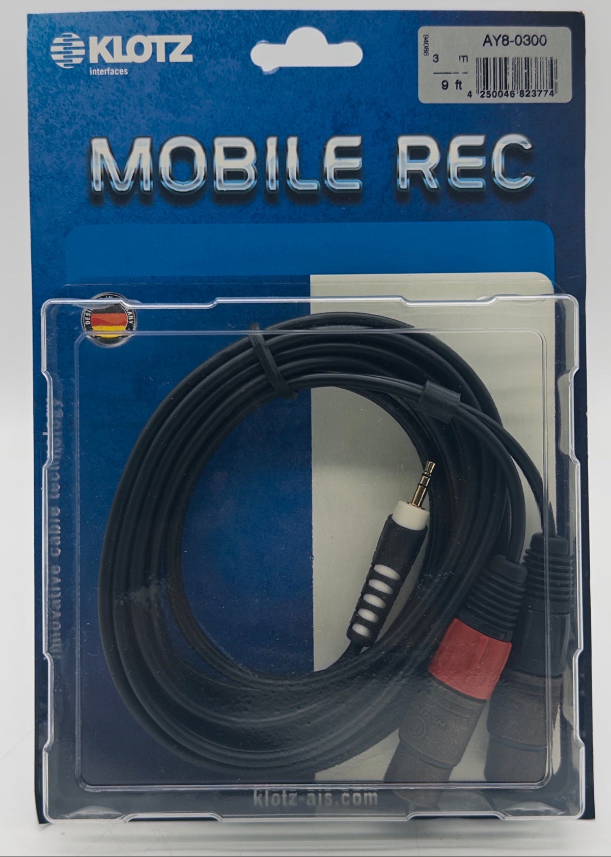 Klotz AY8-0300 3.5mm plug to 2x XLR-F