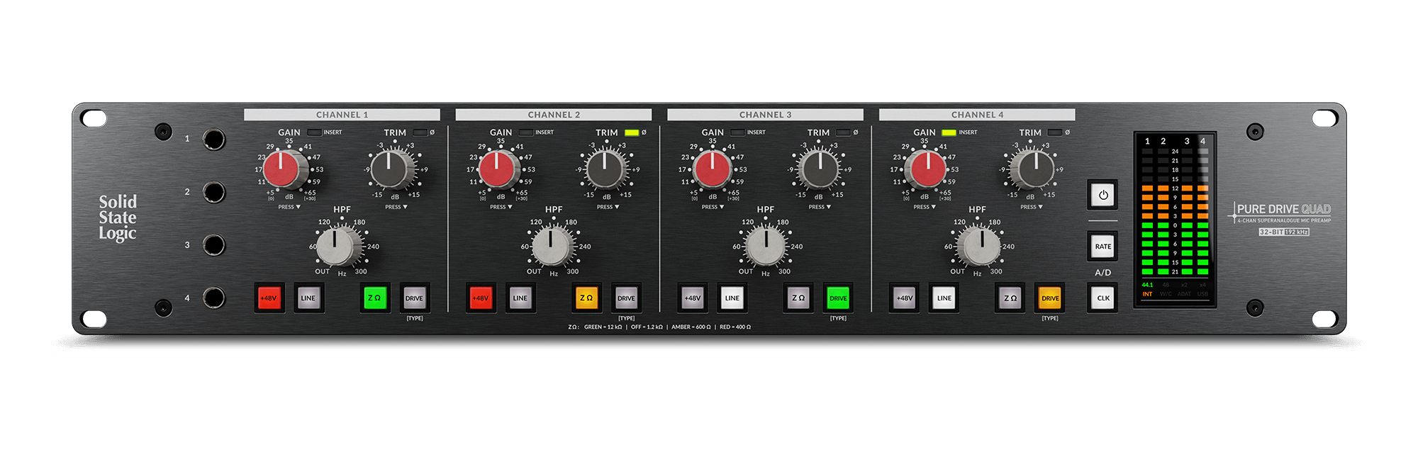 Solid State Logic SSL Puredrive Quad Pre Amp - Professional Audio Solid State Logic SSL Puredrive Quad Pre Amp - Professional Audio