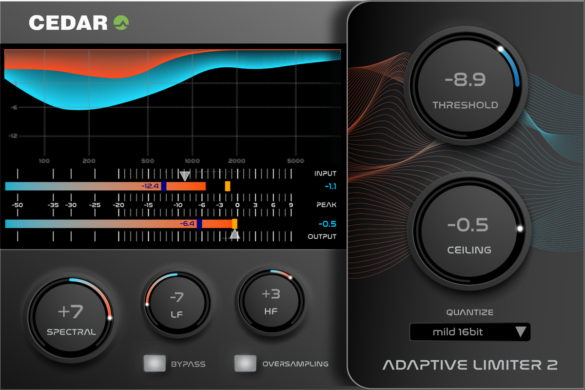 Adaptive Limiter 2 plug-in interface