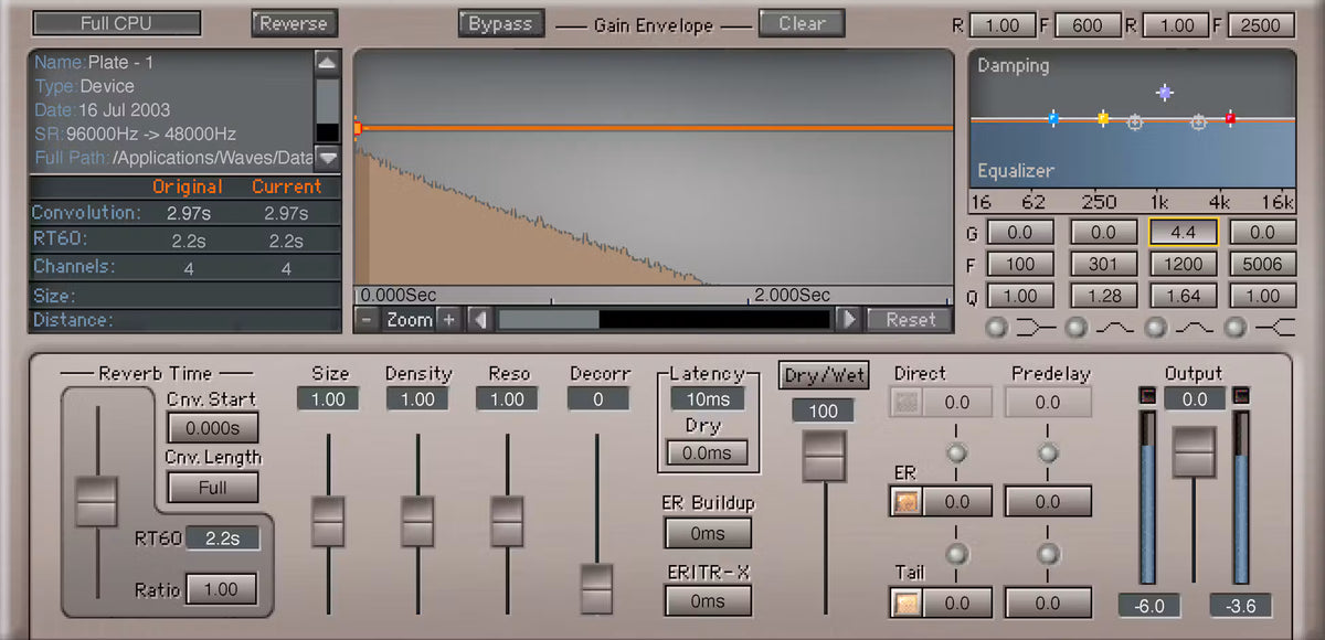 Waves IR1 Convolution Reverb
