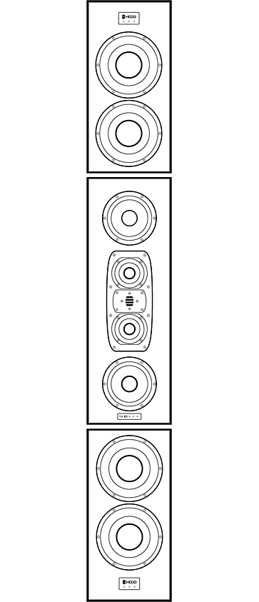 HEDD Tower Mains Extended Set - Dark grey matte finish - configuration illustration