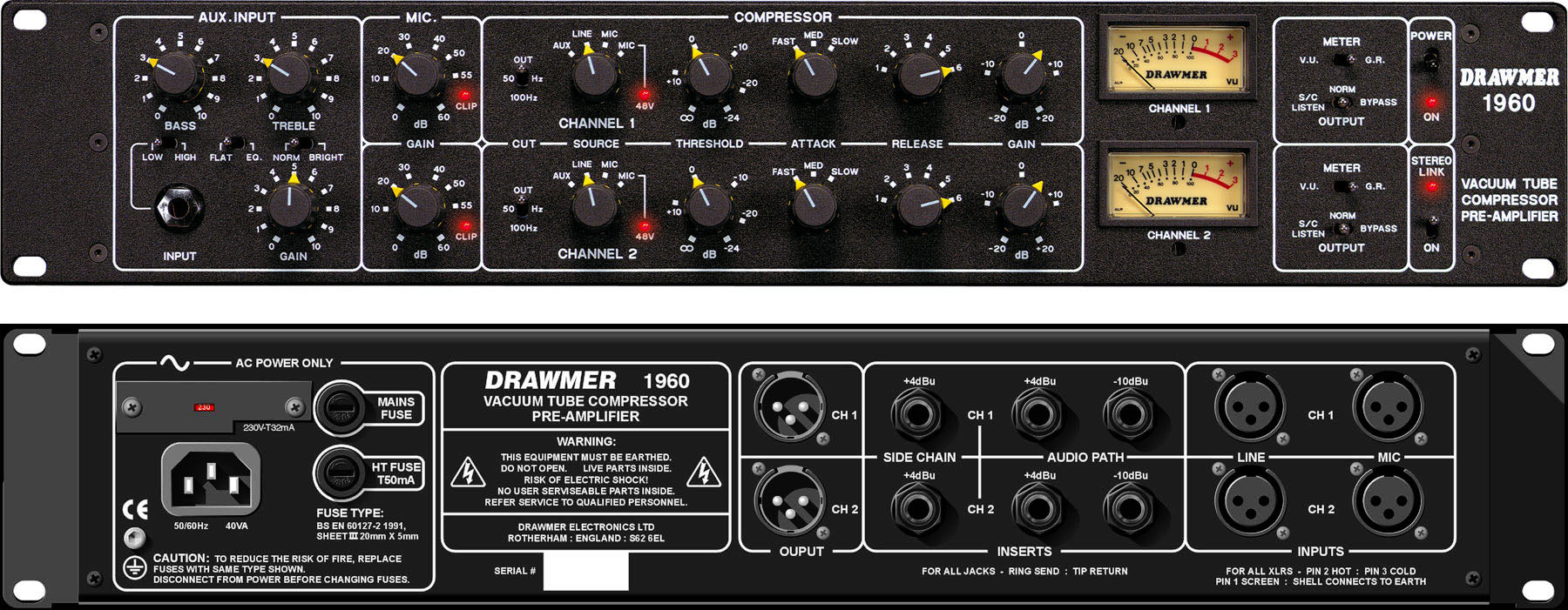 Drawmer 1960 - Mic Pre / Vacuum Tube Compressor - Professional Audio Design, Inc