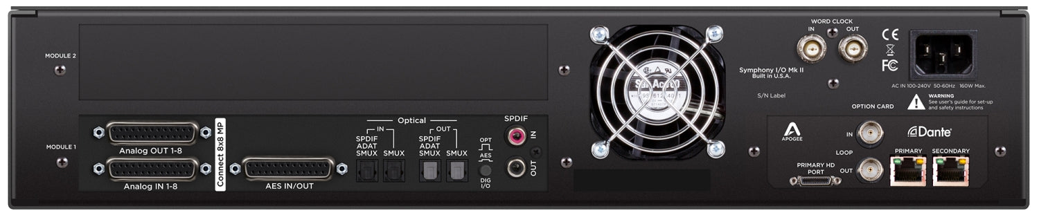 Apogee Symphony I/O MKII Dante + Pro Tools HD Chassis with 8x8 Analog I/O + 8 Mic Pre Amps