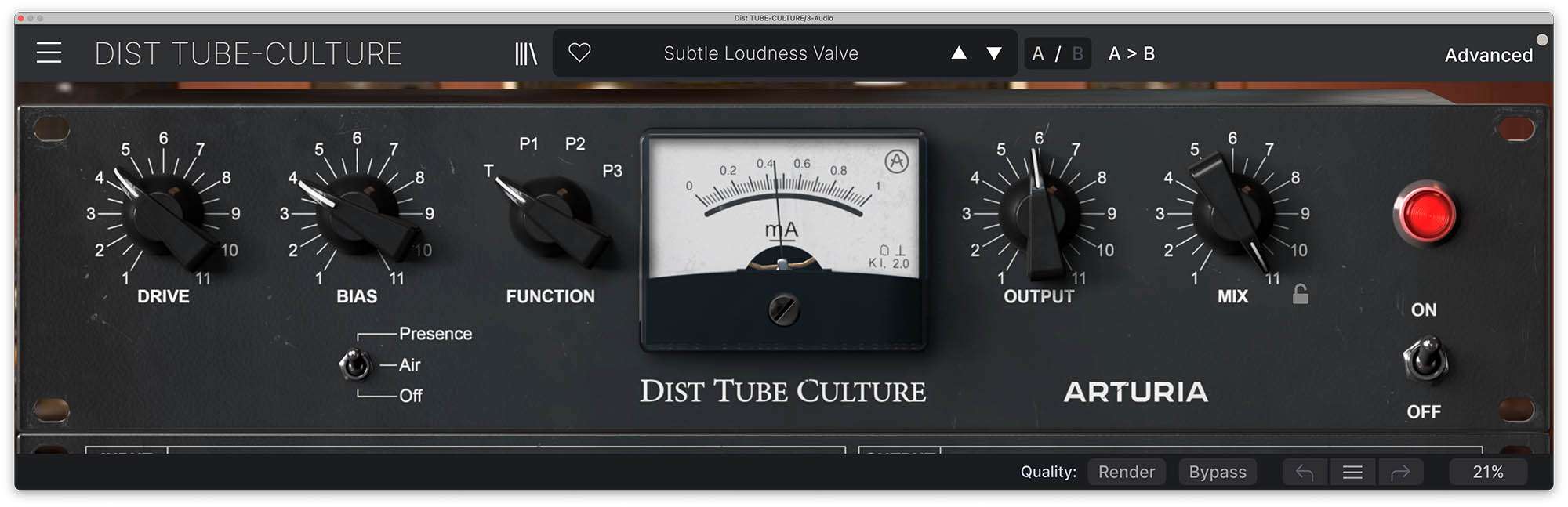 Arturia Dist TUBE-CULTURE - Vivid harmonic saturator