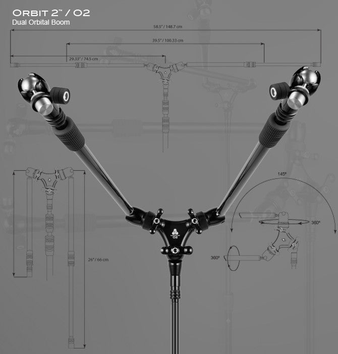 Accessories,Instruments - Triad-Orbit Stands - Triad-Orbit O2-Orbit 2 dual Boom Arm - Professional Audio Design, Inc