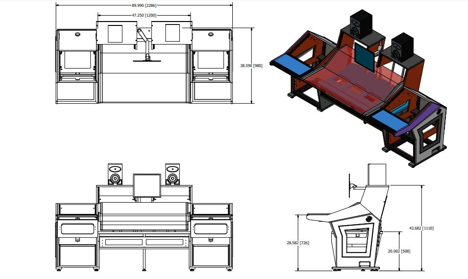 Sterling Modular Plan B Desk for 8424 - Ash