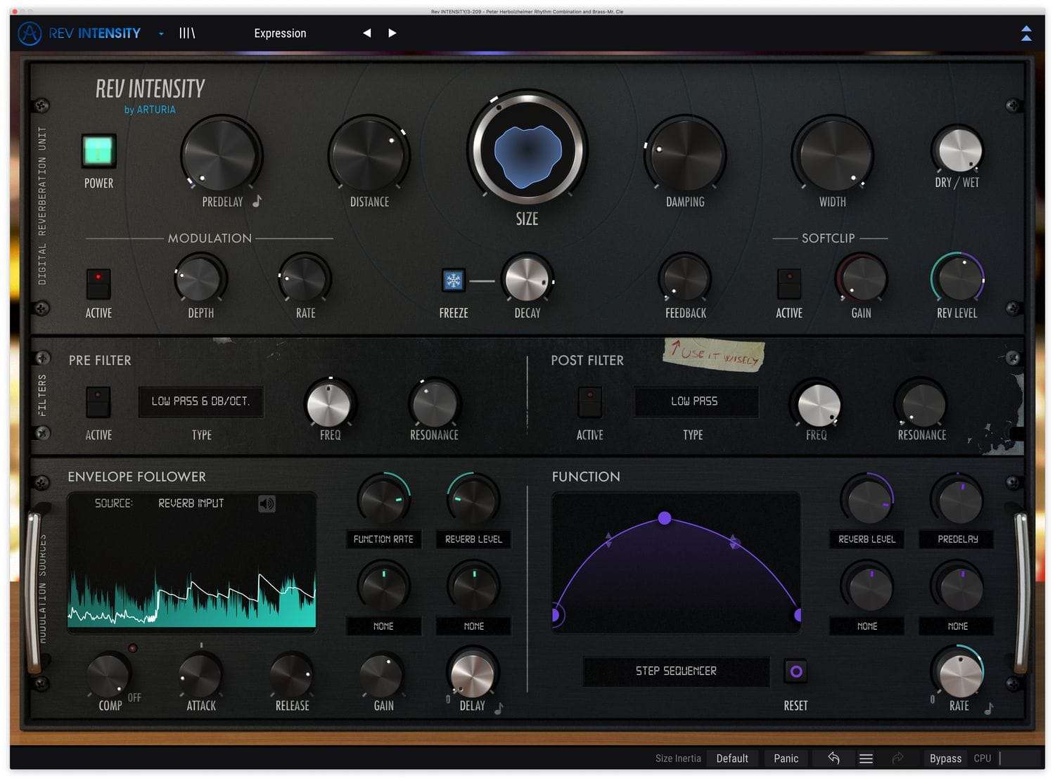 Arturia Rev INTENSITY - Futuristic digital reverb
