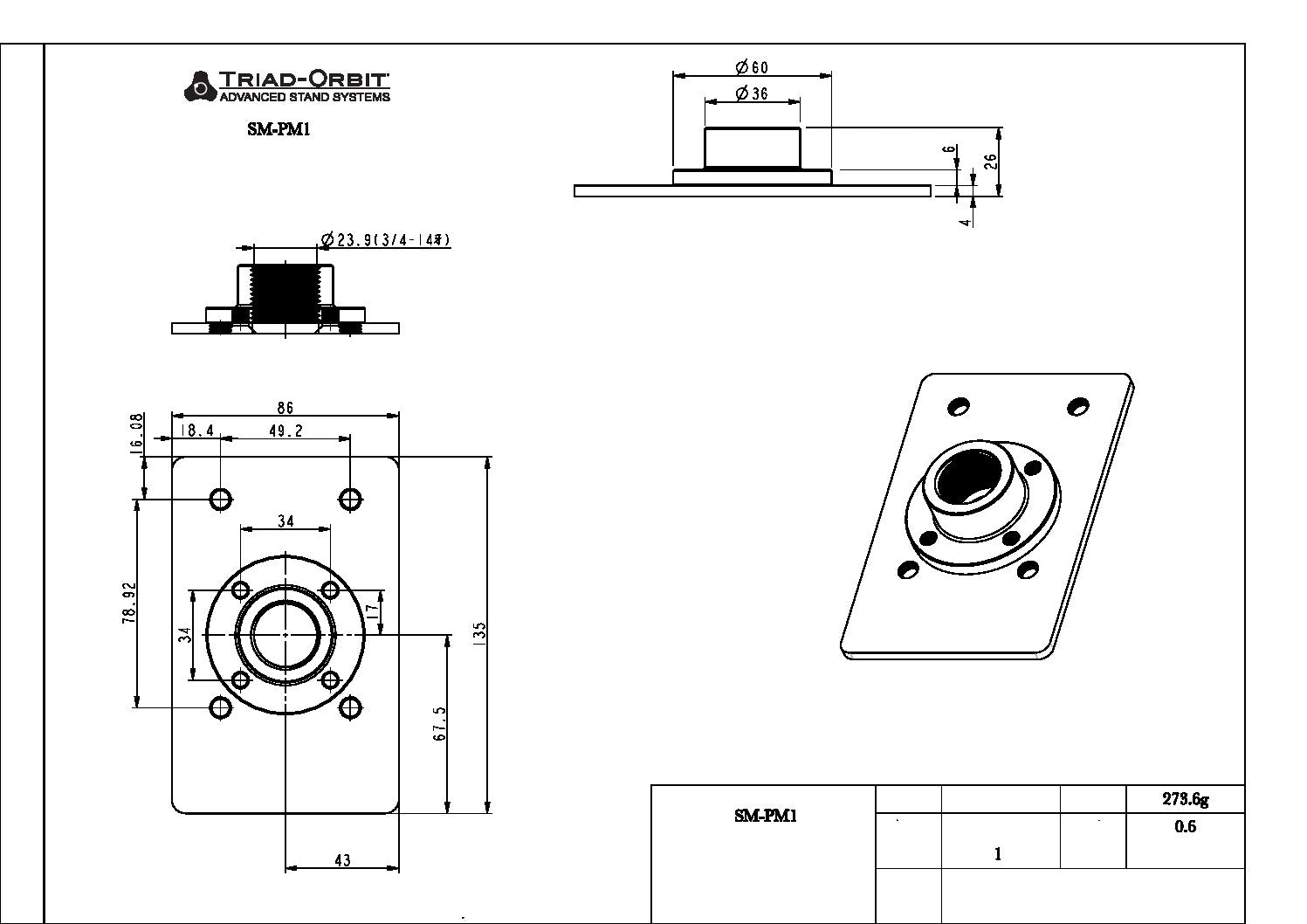 Triad-Orbit SM-PM1, Cloud Drop Pipe Plate