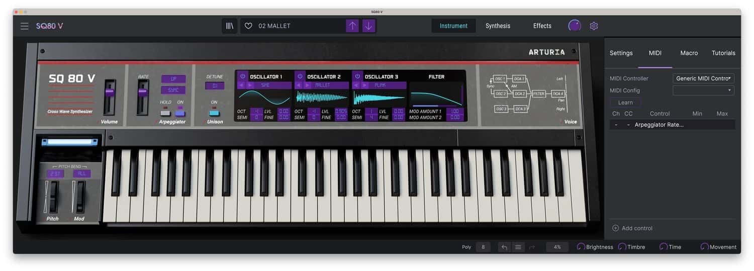 Arturia SQ80 V License - Organic Digital Wavemaker - Professional Audio Design, Inc