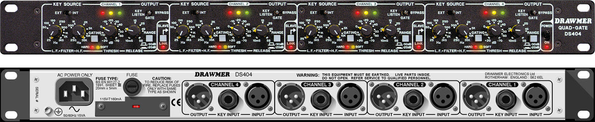 Drawmer DS404 - Quad Noise Gate - Professional Audio Design, Inc