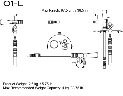 Triad-Orbit O1-L, SINGLE LONG ARM, 37.5″, ORBITAL BOOM