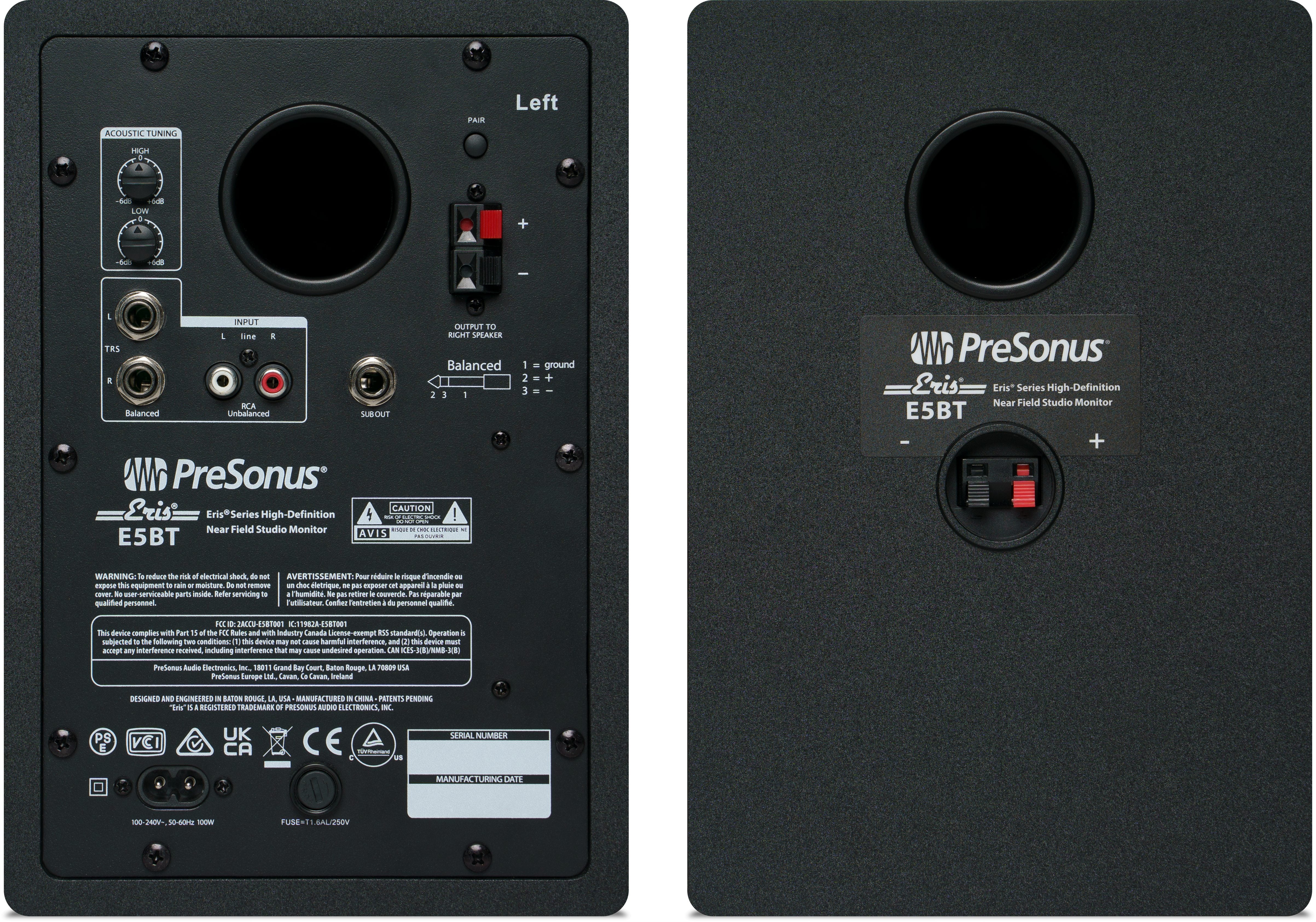 Presonus Eris E5 BT - Active Media Reference Monitors with Bluetooth - Professional Audio Design, Inc