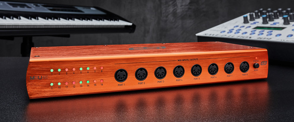 ESI Audio M8U eX - 16-port USB 3.0 MIDI interface with USB hub - Black/Orange