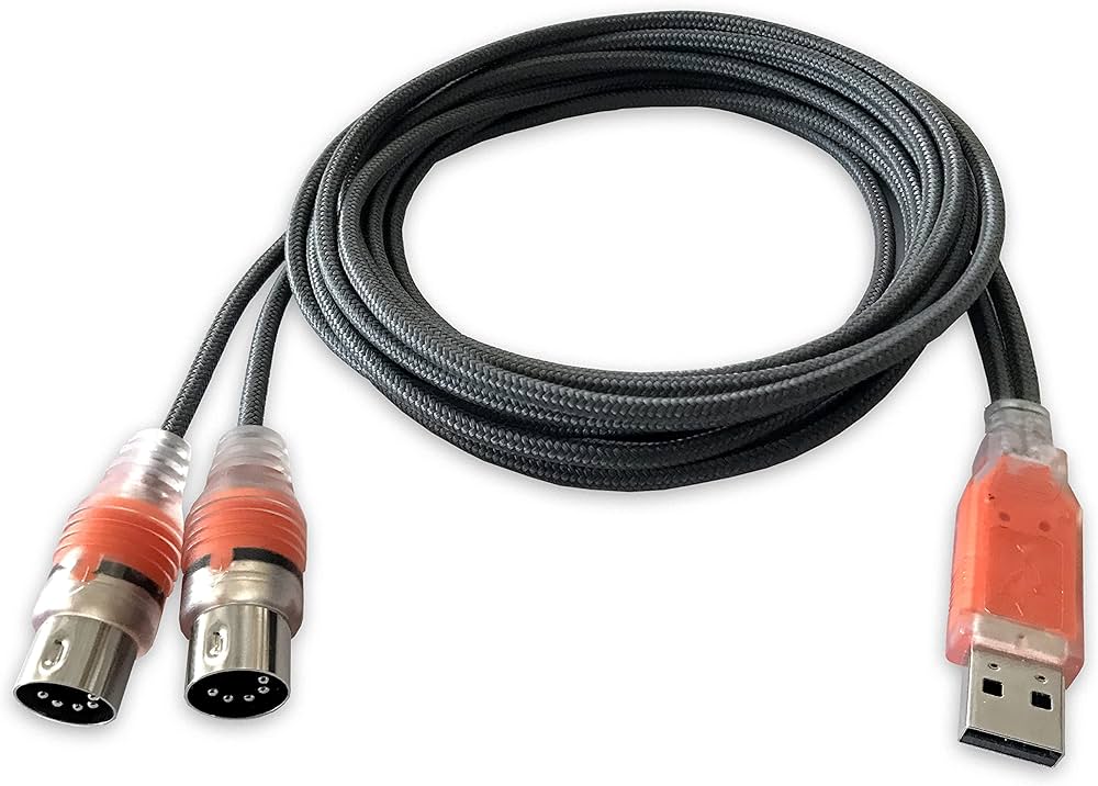 ESI Audio MIDIMATE eX - USB 2.0 MIDI Interface Cable with 2 I/O ports - Silver/Orange