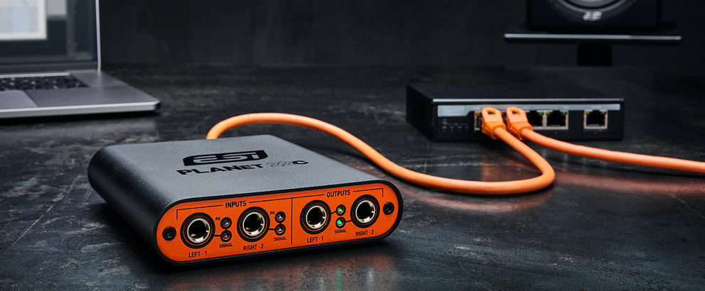 ESI Audio planet 22c - Reference Quality Dante Audio Interface - Black/Orange