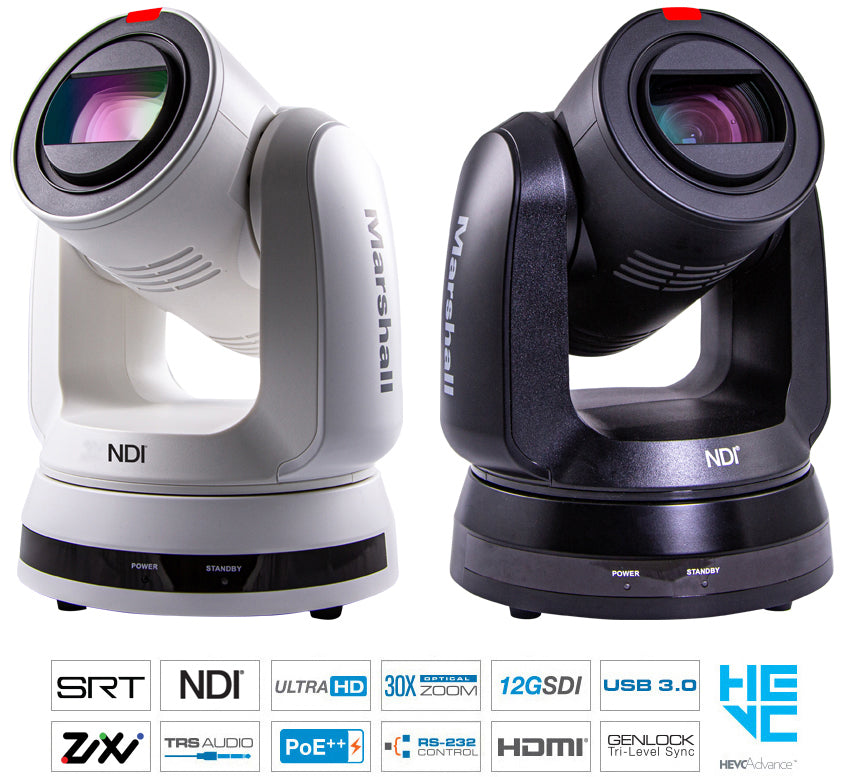 Marshall CV730-BHN/CV730-WHN - 30X UHD60 NDI PTZ Camera