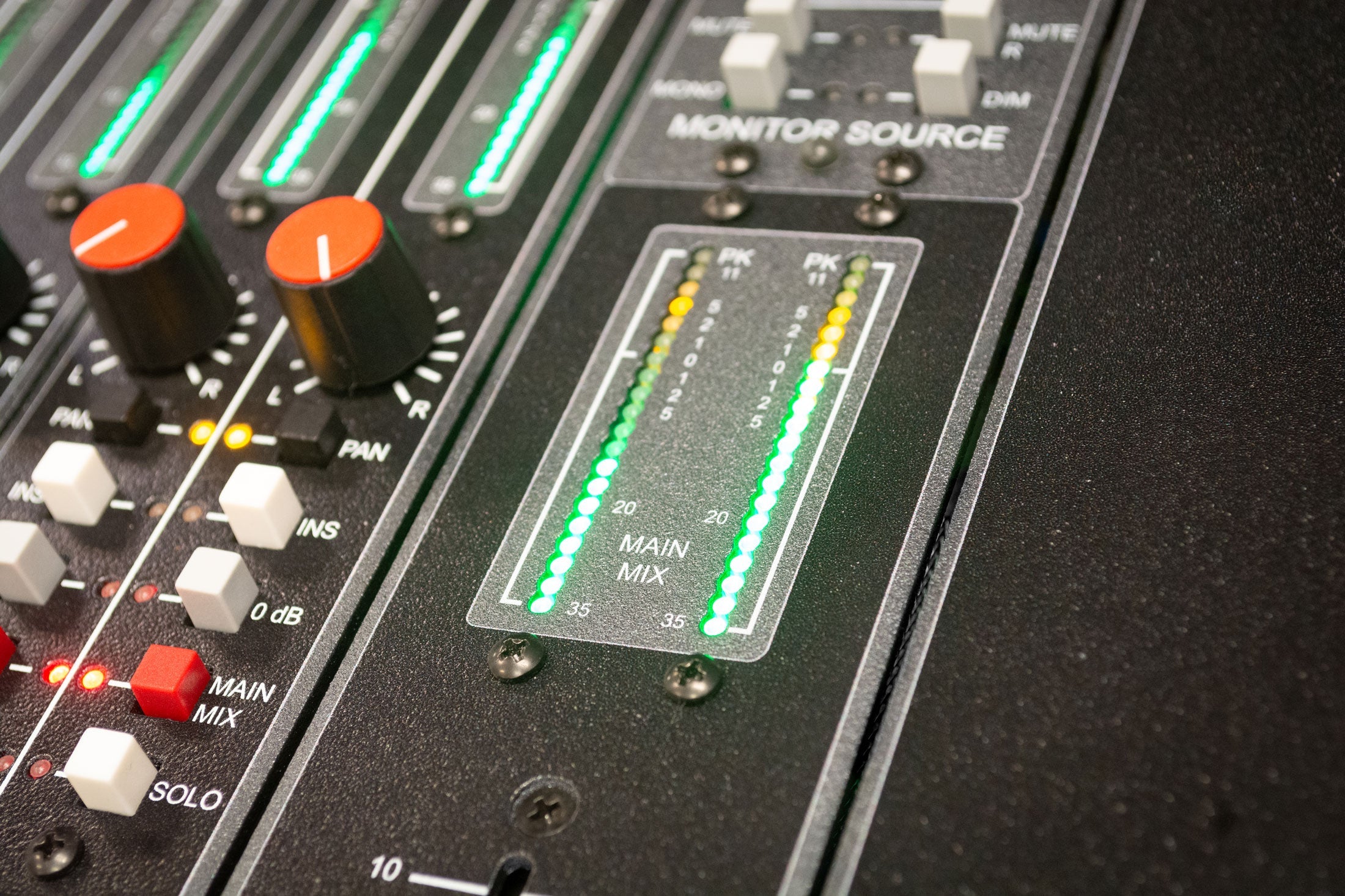 Harrison Audio 48 channel inline console fitted with 96 channels, Dante IO inbuilt