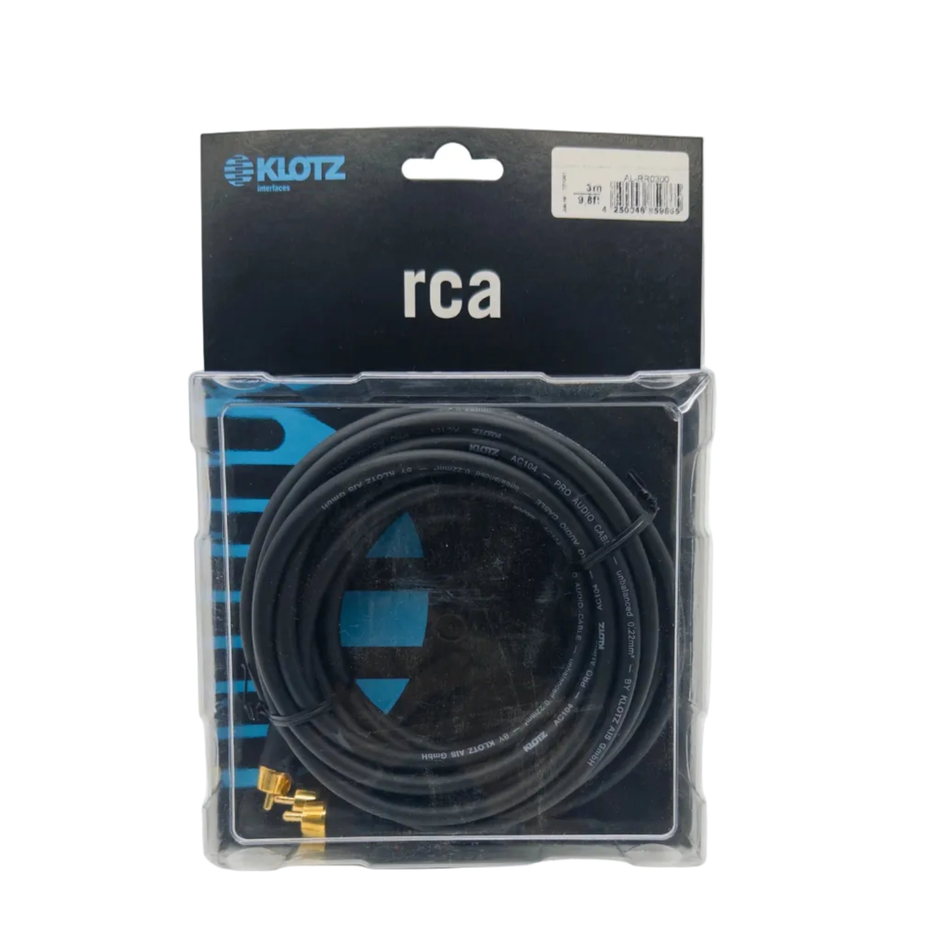 Klotz AL-RR0300 RCA cable with gold-plated contacts L/R Pair