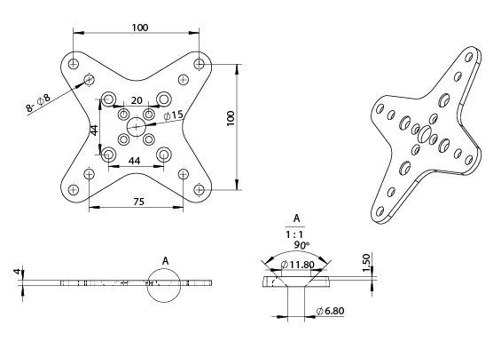 Triad-Orbit Precision SM-VM1 – Adapter for Vesa Pattern Speakers