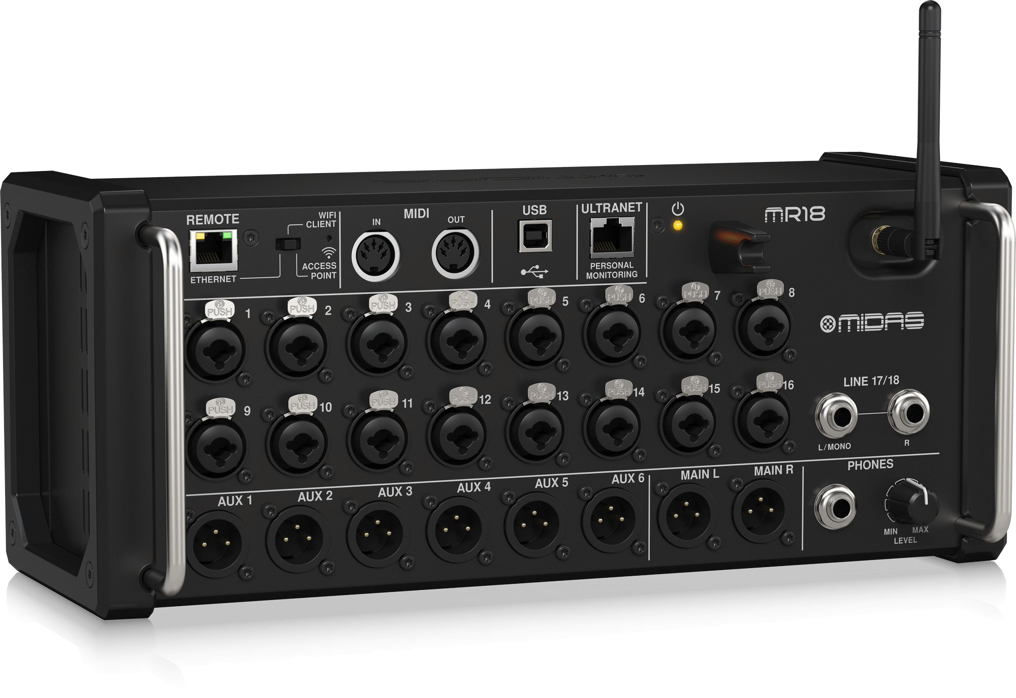 MIDAS-MR18 - 18-Input Digital Mixer for iPad/Android Tablets