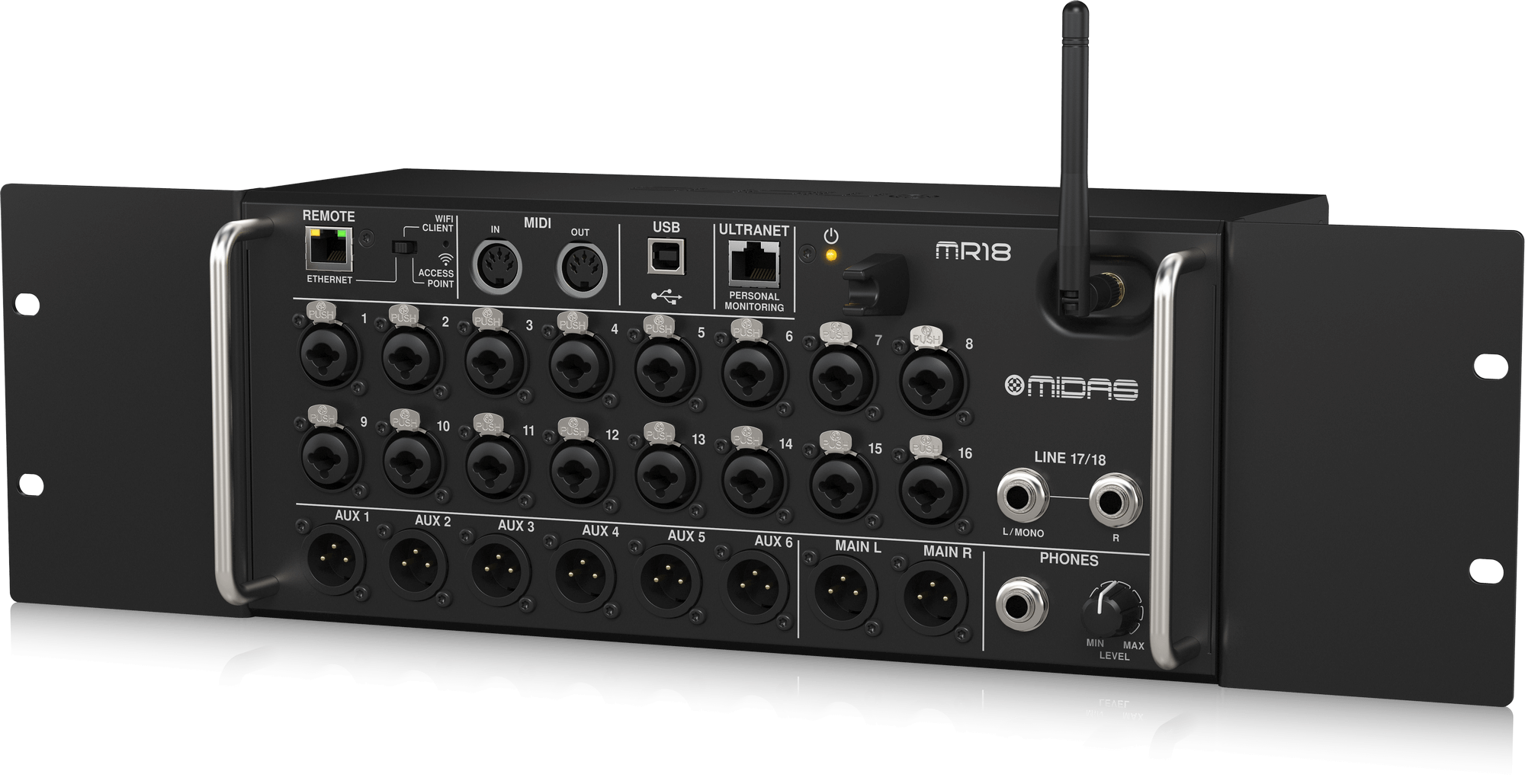 MIDAS-MR18 - 18-Input Digital Mixer for iPad/Android Tablets