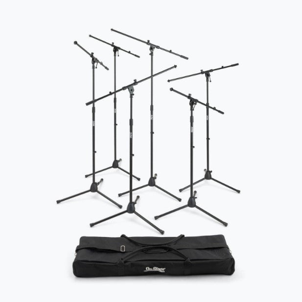 On-Stage MSP7706 - Six Euro Boom Mic Stands with Bag