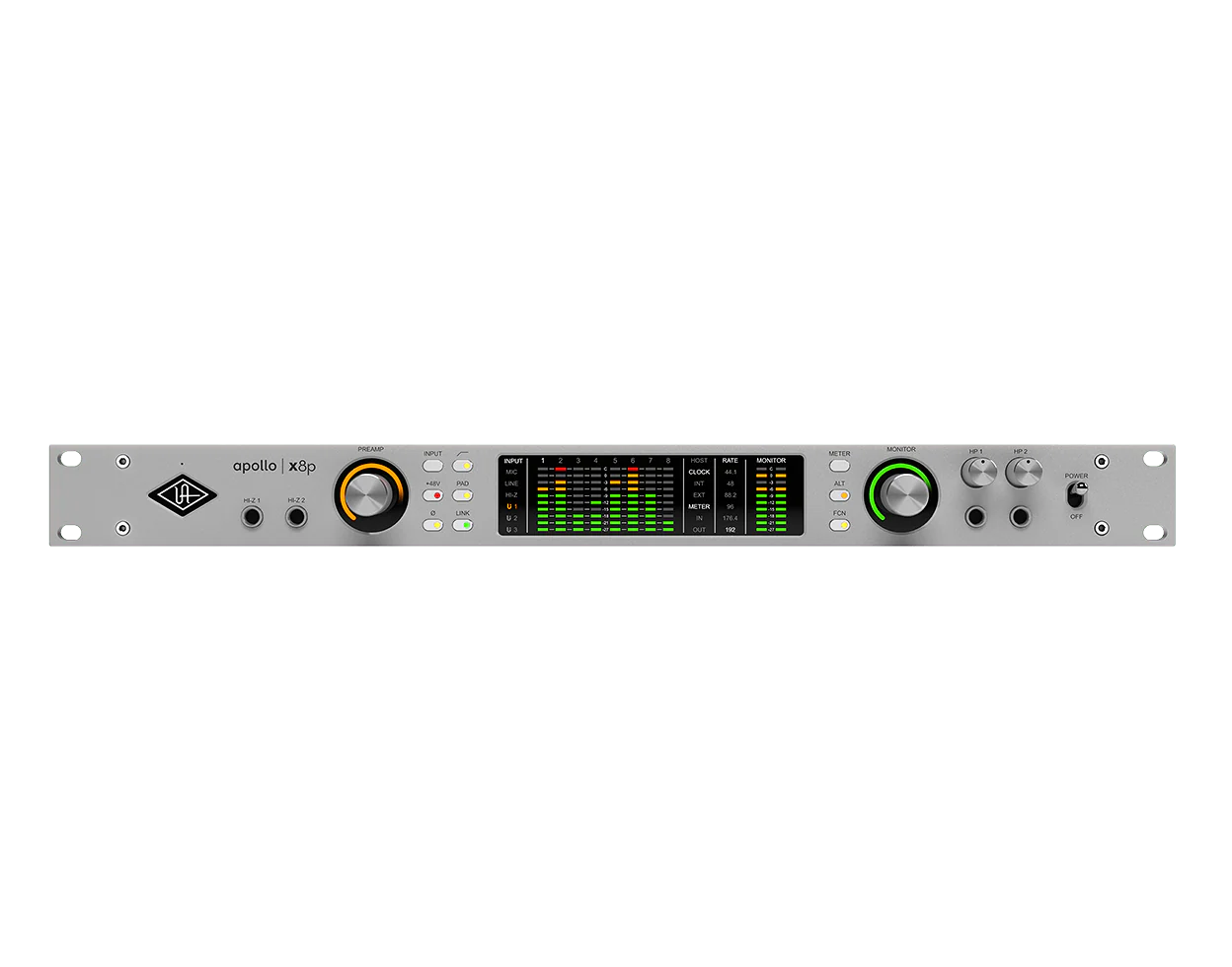 Universal Audio Apollo x8p Gen 2 – 16x22 Thunderbolt Audio Interface with 8 Unison Preamps & HEXA Core DSP (Essentials+ or Studio+ Edition)