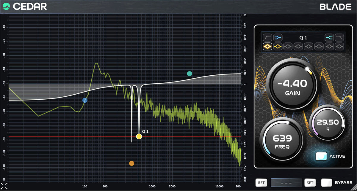 Blade EQ plug-in interface