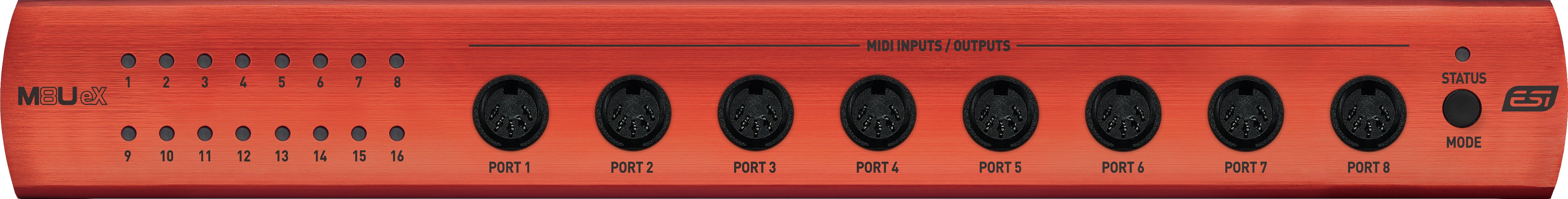 ESI Audio M8U eX - 16-port USB 3.0 MIDI interface with USB hub - Black/Orange