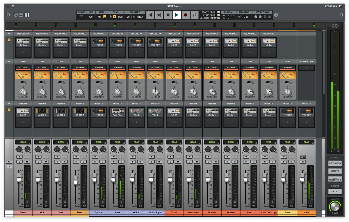 Universal Audio Volt 476P USB audio interface - included LUNA recording software