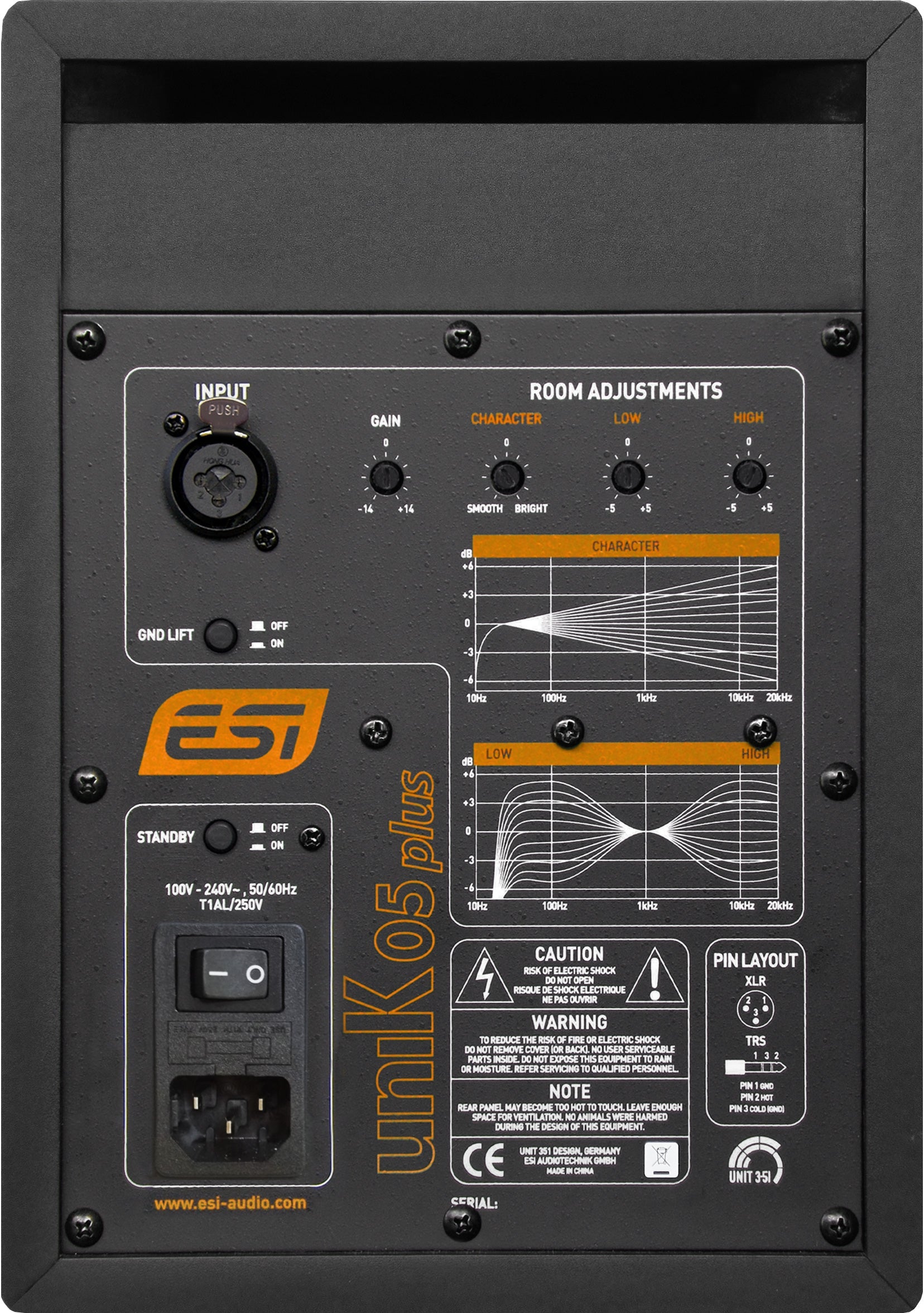 ESI Audio uniK 05+ Professional Active Reference 5" Studio Monitor - (Pair) - Black/Orange