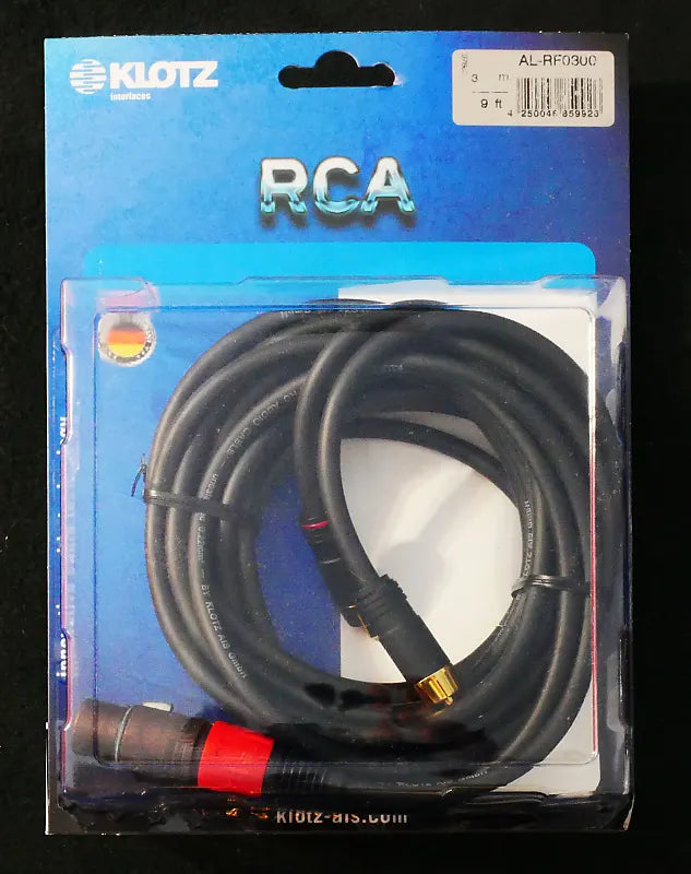 Klotz AL-RF0300 RCA (2x) to XLR female cable with gold-plated contacts