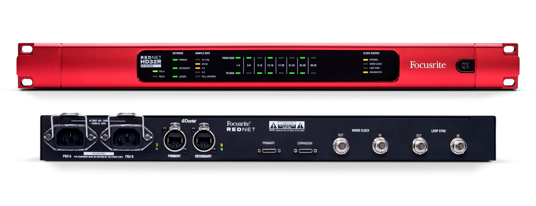 Focusrite RedNet HD32R 32x32 Pro Tools | HD I/O with Dual PSUs - Interfaces - Professional Audio Design, Inc