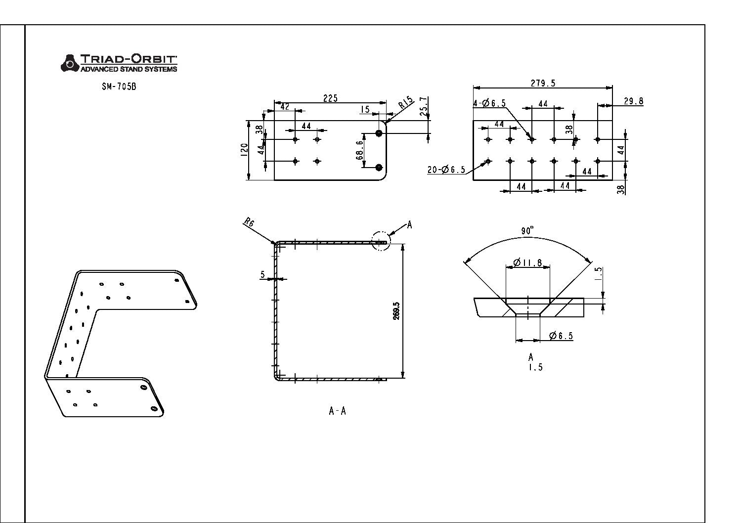 Triad-Orbit SM-705B - Mounting U Bracket