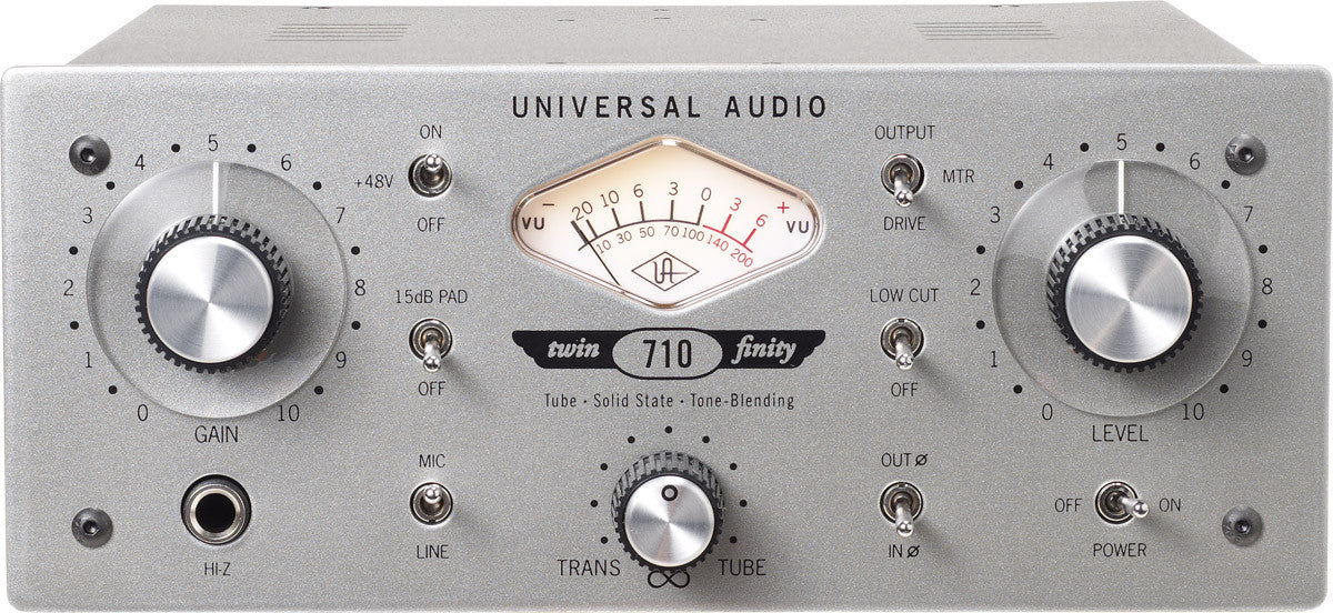 Recording Equipment - Universal Audio - Universal Audio 710 Twin-Finity Single Channel Tube and Solid State Mic Pre/DI - Professional Audio Design, Inc