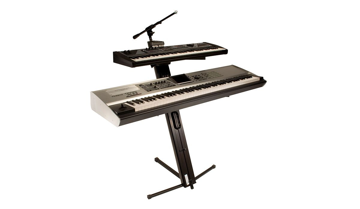 Ultimate Support AX-48 PRO PLUS - Column Keyboard Stand w/ Mic Boom and Bag - Black [Special Order]