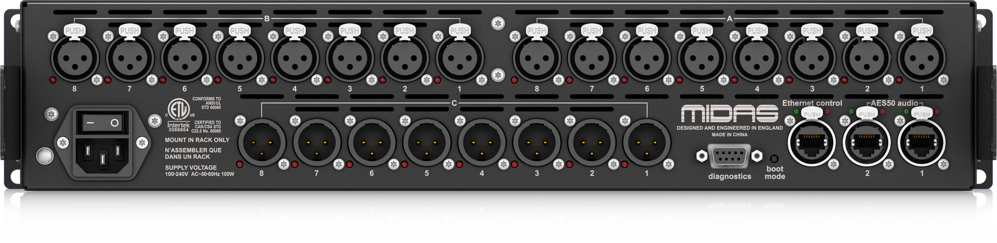 Midas DL153 - 16 Input, 8 Output Stage Box with 16 Midas Microphone Preamplifiers