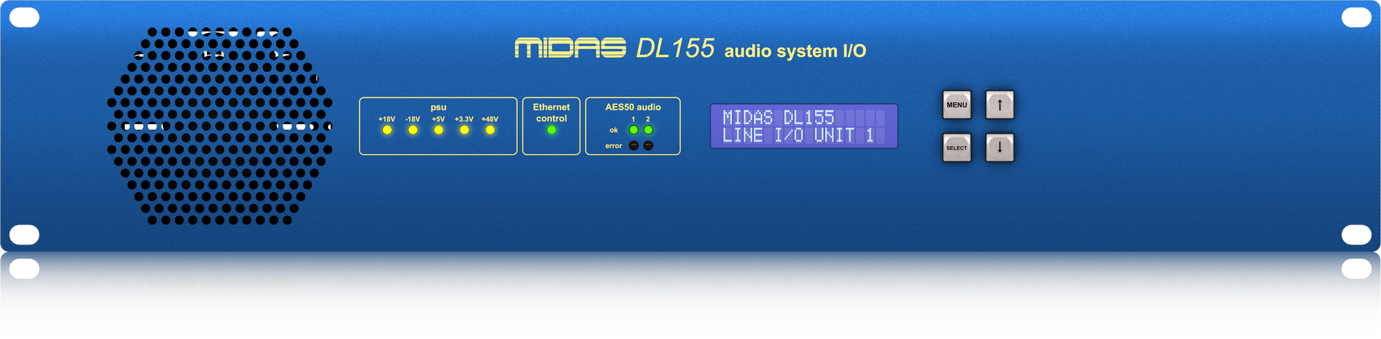 Midas DL155 - 16 Input, 16 Output Stage Box with 8 Midas Microphone Preamplifiers and AES3 Digital Interface