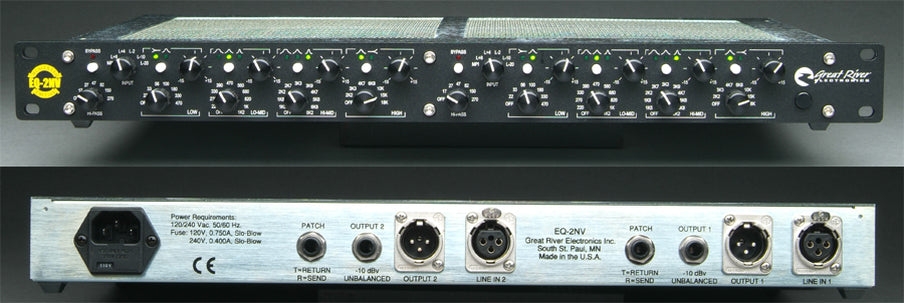 Great River Electronics EQ-2NV Two-Channel Equalizer - Equalizers - Professional Audio Design, Inc