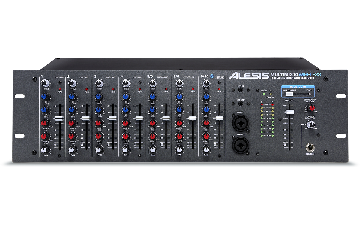 Alesis MULTIMIX 10 WIRELESS - 10 Channel Rack Mount Mixer W/Bluetooth