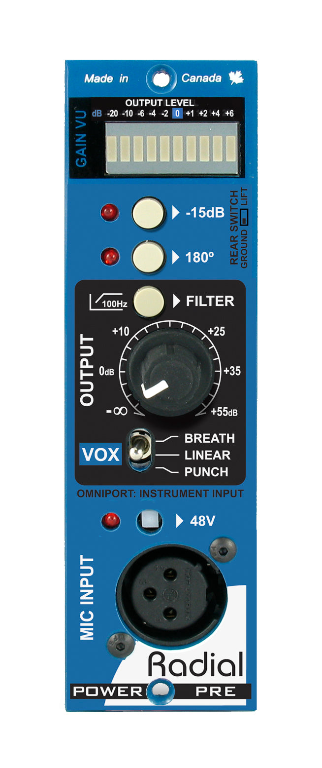 Radial Engineering PowerPre - 500 Series Preamp - Professional Audio Design, Inc