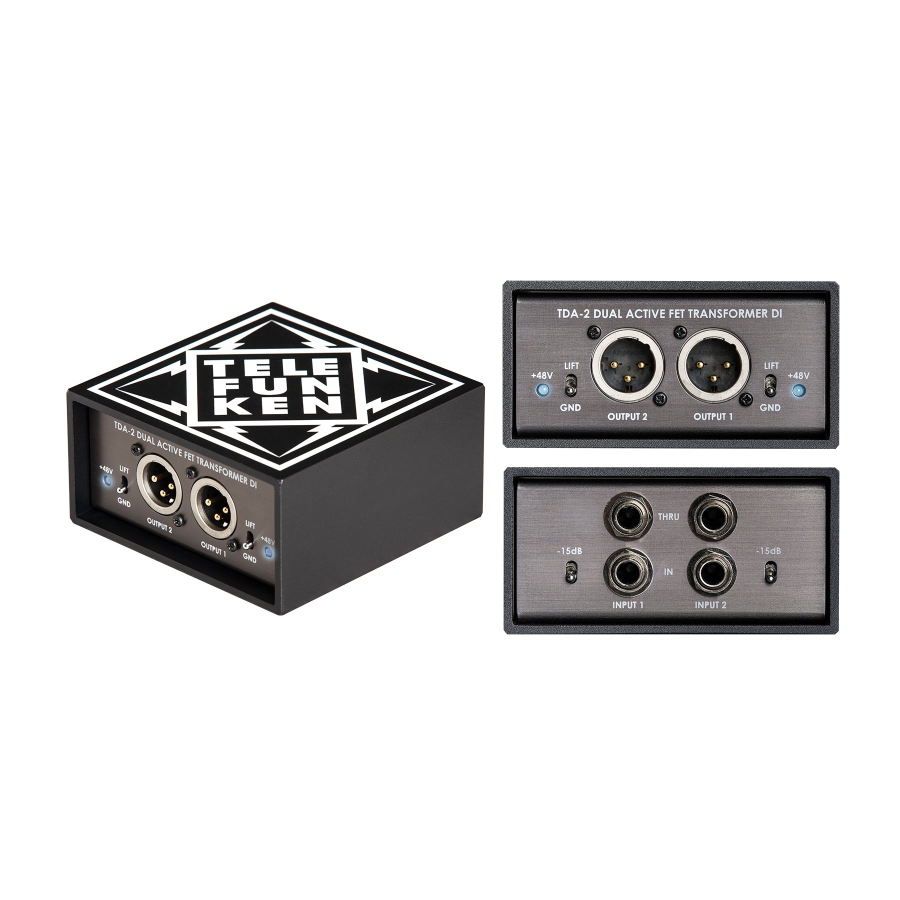 Telefunken TDA-2 Active Stereo DI Boxes - Passive DI - Professional Audio Design, Inc