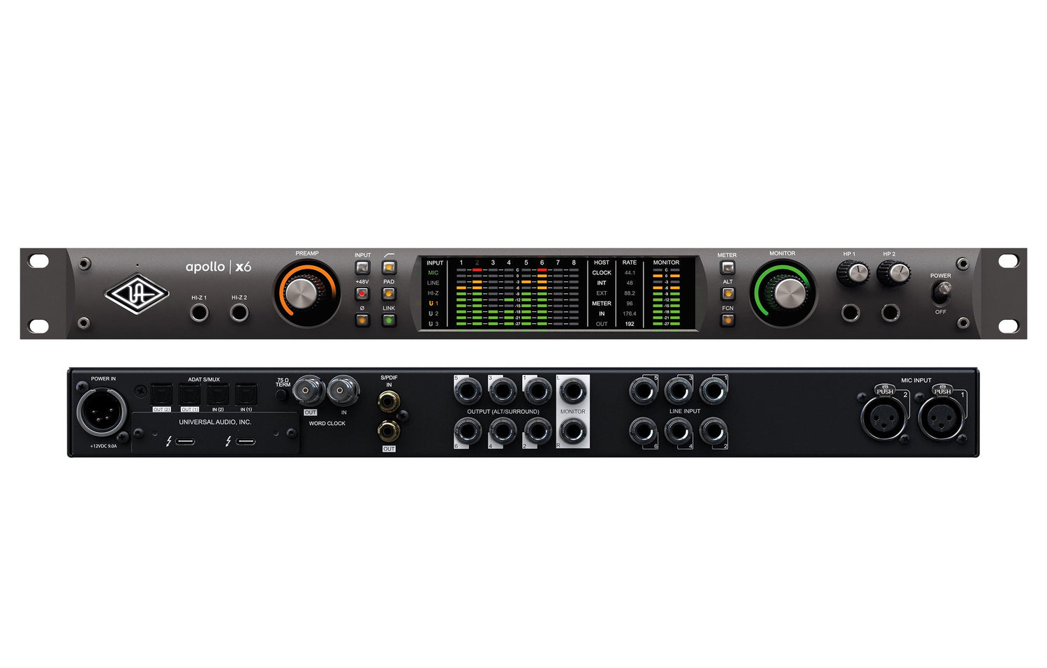 Universal Audio Apollo x6 Thunderbolt 3 Audio Interface (Rack/Mac/Win ...