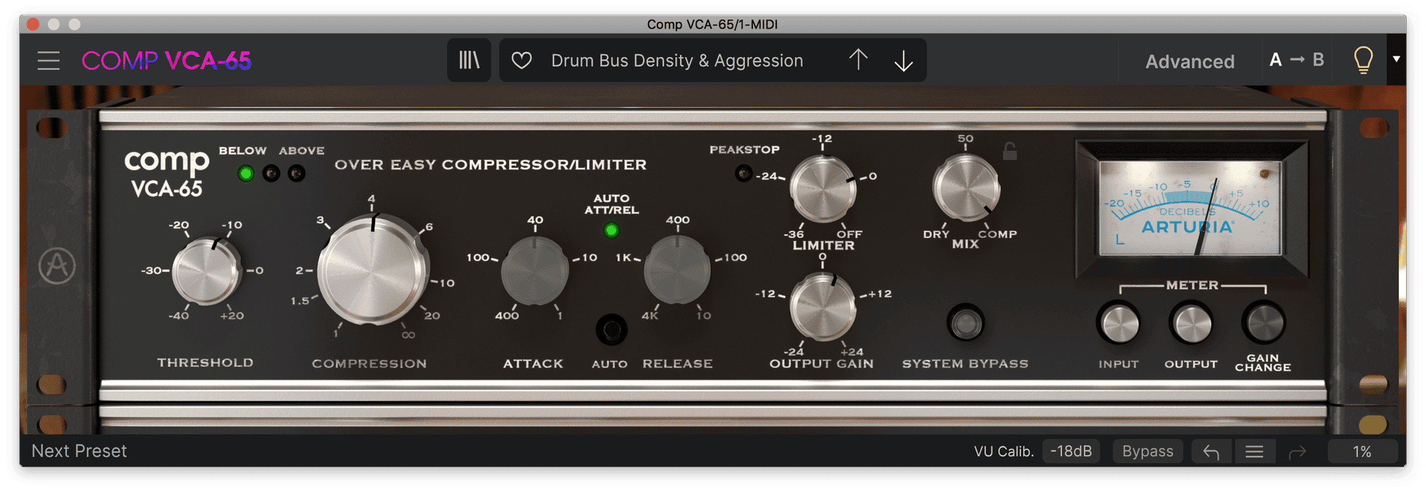 Arturia VCA-65 License - Deluxe drum treatment