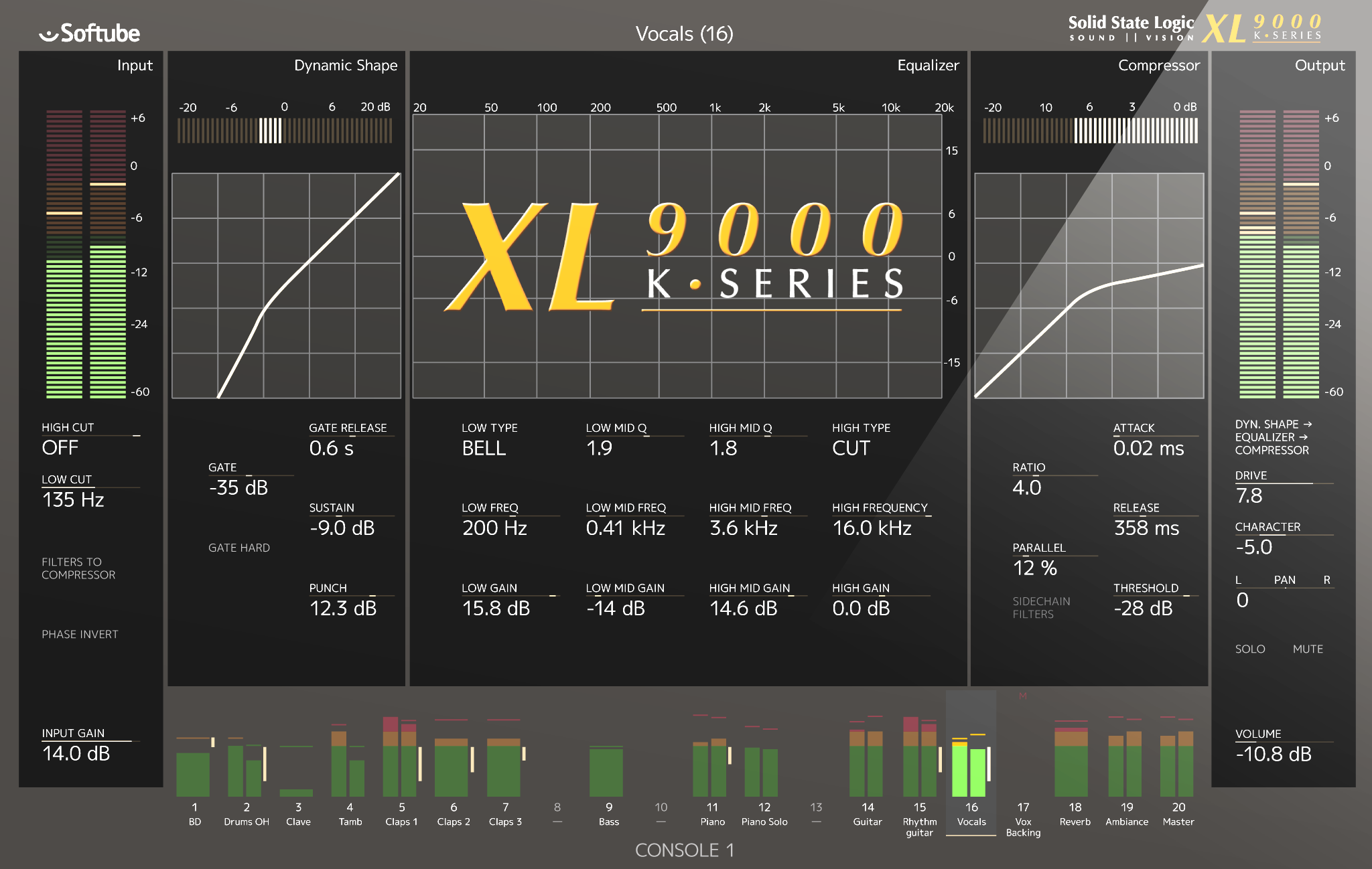 Softube Solid State Logic XL 9000 K-Series for Console 1 Plug in - Plugin - Professional Audio Design, Inc