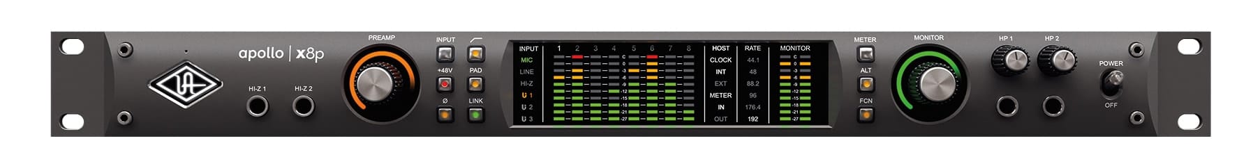 Universal Audio Apollo x8P Thunderbolt 3 Audio Interface  (Rack/Mac/Win)