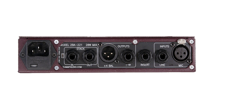Summit Audio 2BA-221 Mic/Line Preamp - Mic Preamp - Professional Audio Design, Inc