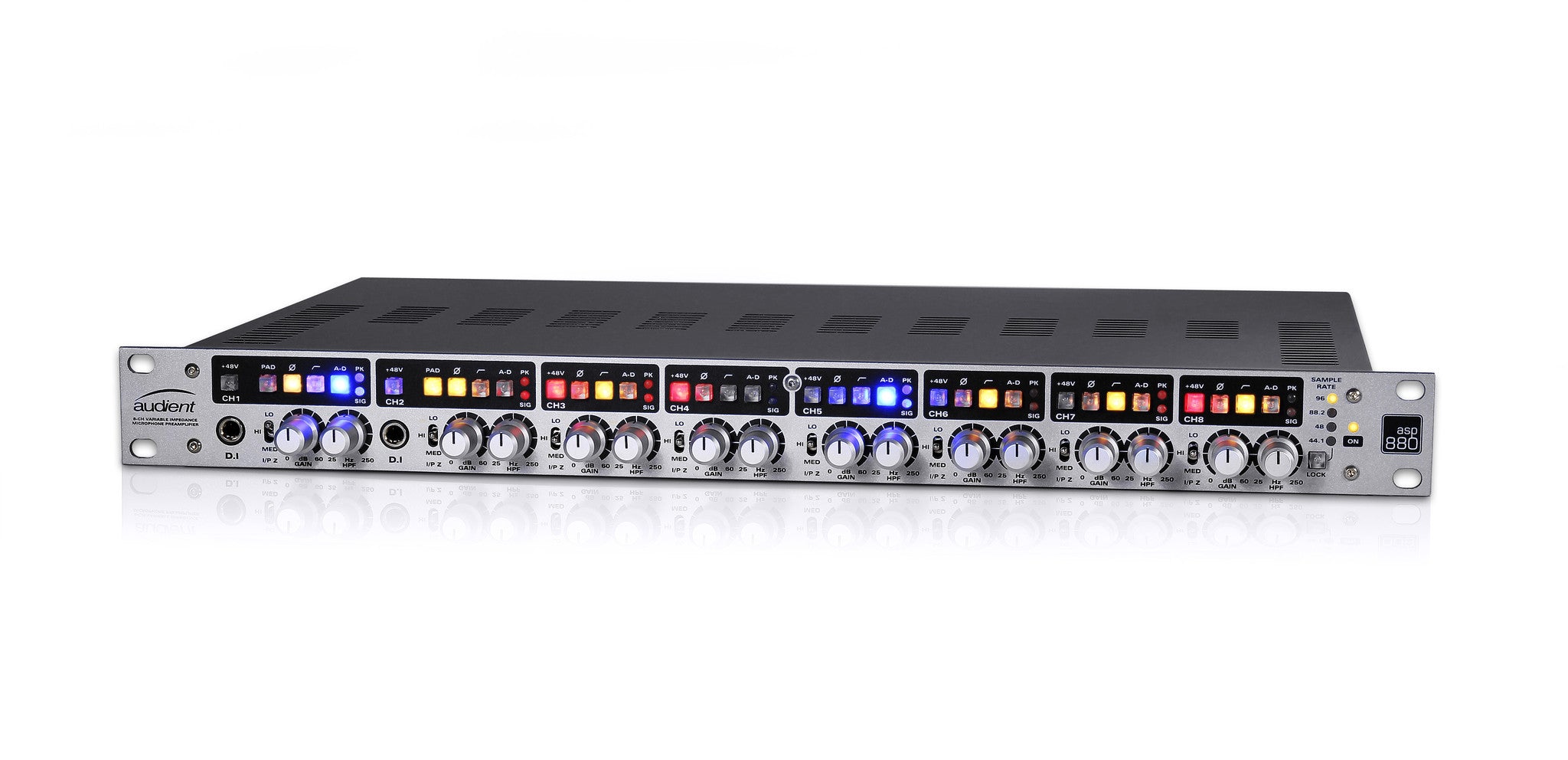 Recording Equipment - Audient - Audient ASP880 8 Channel Mic Pre and ADC - Professional Audio Design, Inc