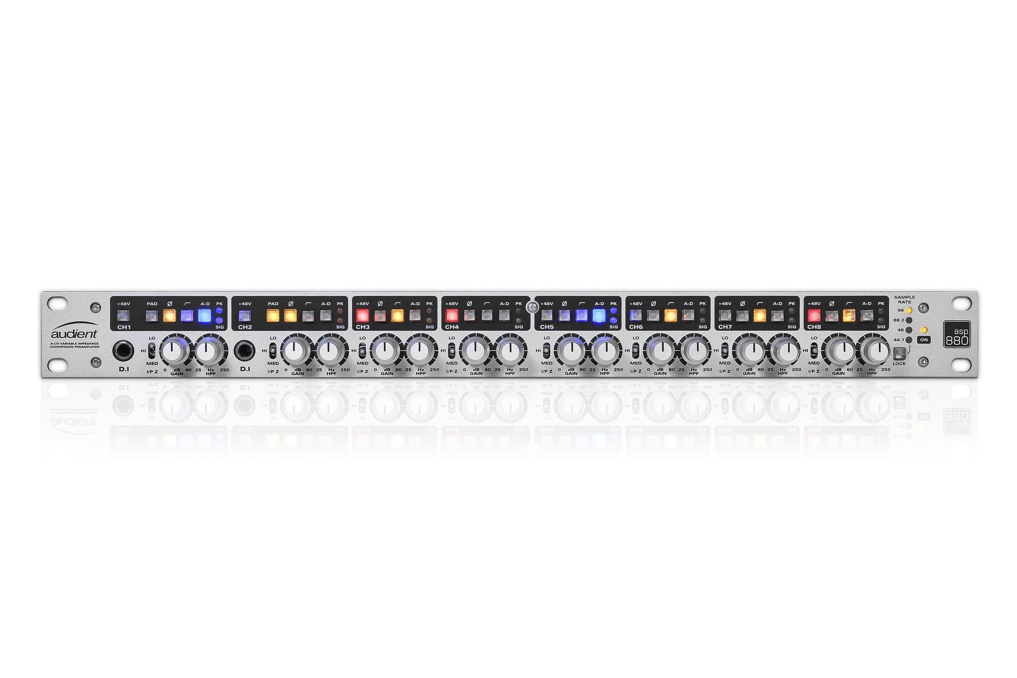 Recording Equipment - Audient - Audient ASP880 8 Channel Mic Pre and ADC - Professional Audio Design, Inc